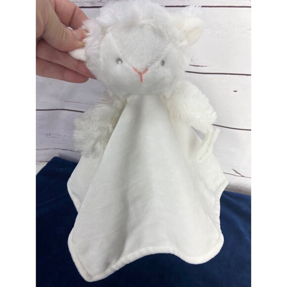Carters White Sheep Lamb Lovey Security Blanket Pacifier Holder 14 x 14 - Picture 6 of 7